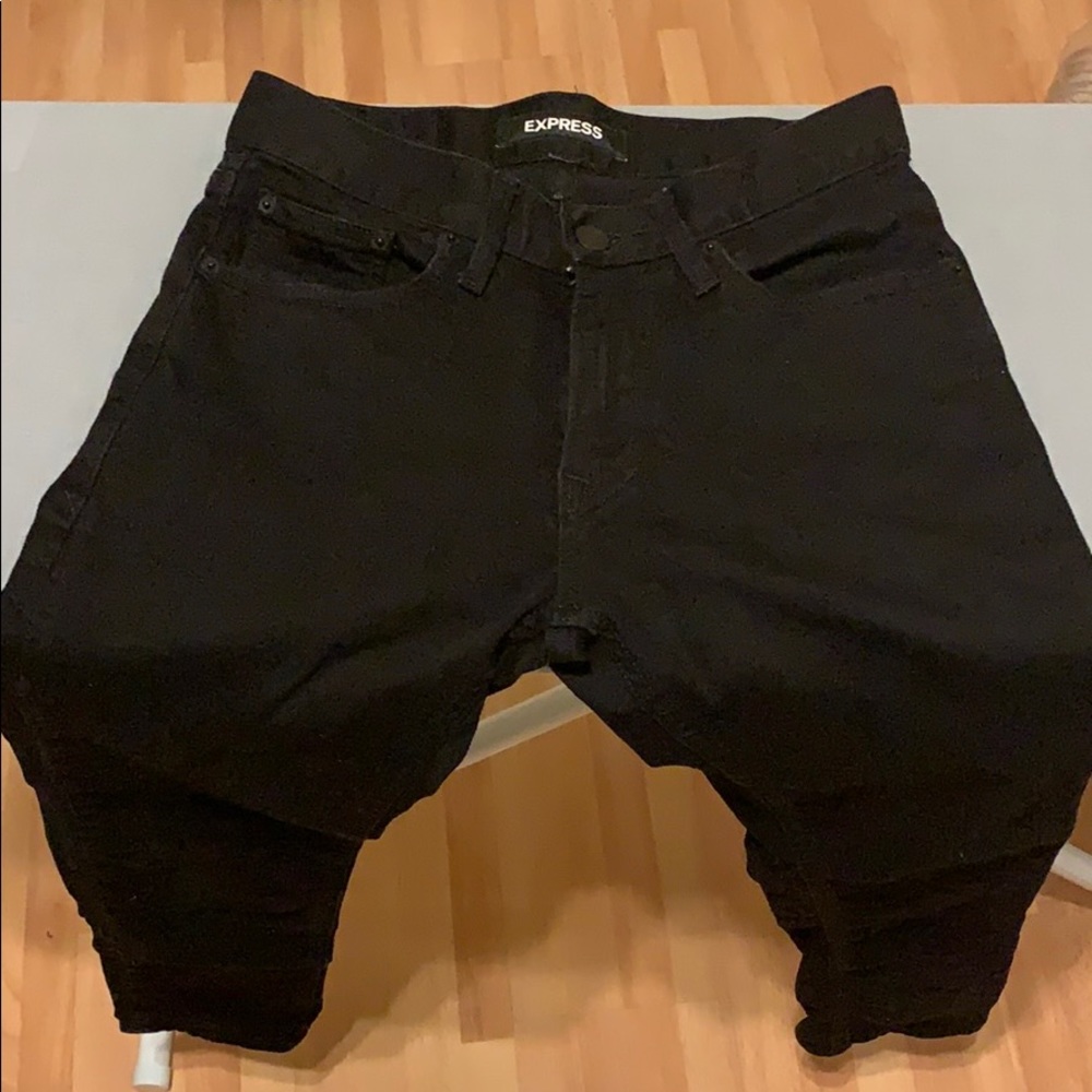 Express 28x32 Slim Stretch Black Jeans